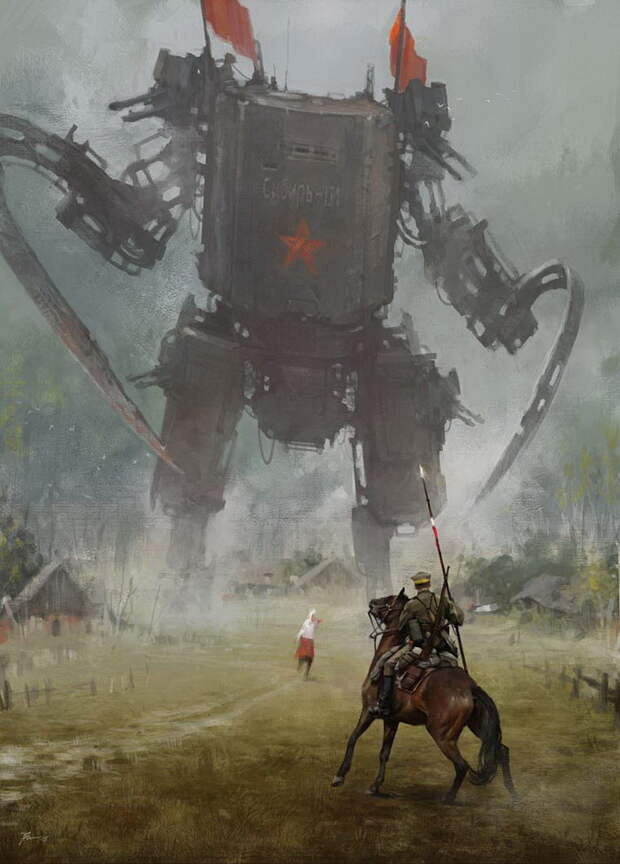 Война прошлого и будущего: картины Jakub Rozalski Война прошлого и будущего: картины Jakub Rozalski