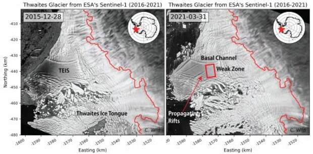 Ученые обнаружили трещины в ледниковом шельфе. Фото: American Geophysical Union / agu.confex.com