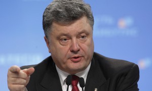 Ukraine's President Petro Poroshenko speaks to the media during a news conference in Kiev