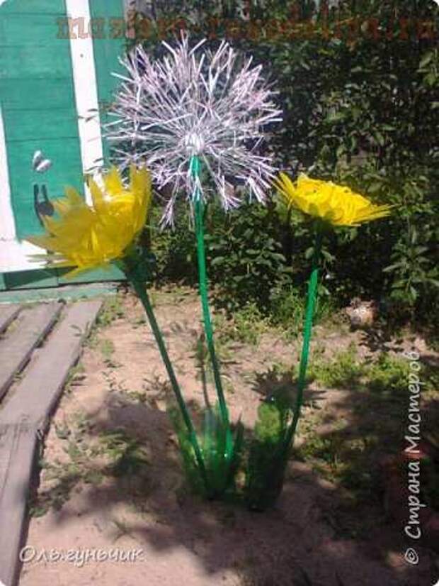 Мастер-класс по поделками из пластиковых бутылок: Гигантский одуванчик 