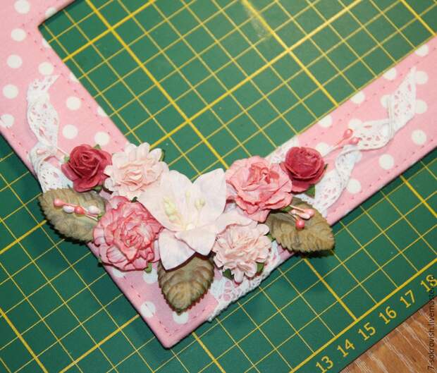 Делаем милую текстильную рамочку с цветочным декором