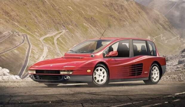 Ferrari Testarossa и Fiat Multipla авто, автодизайн, автомобили, гибрид, прикол, рисунок, юмор