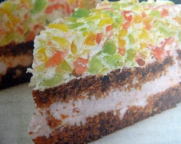 Желейный торт без выпечки "Радуга"