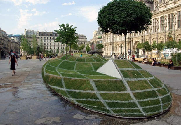 иллюзия с глобусом в Париже