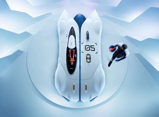 Спорткар Alpine Vision - французский одноместный болид. Спорткар Alpine Vision - французский одноместный болид.