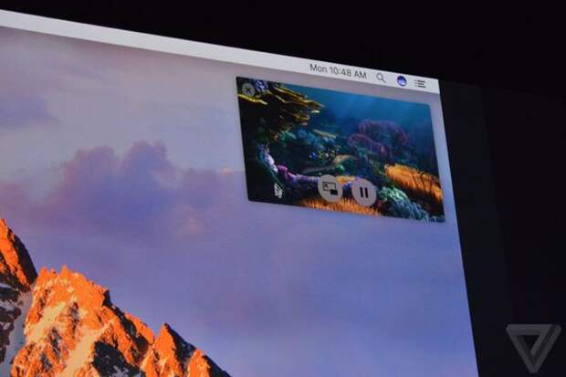 Веб-плеер в на рабочем столе в macOS Sierra