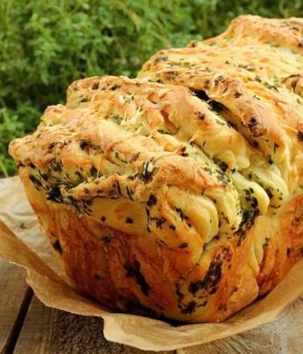 Вкуснейший хлеб с сыром и зеленью.По этому рецепту получается изумительный хлеб. Ароматный хлеб,...