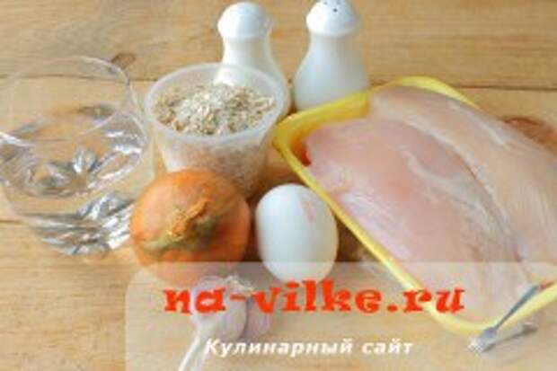 Куриные котлеты с овсяными хлопьями