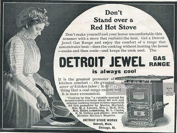 Реклама газовых плит Detroit Stove Works, 1901. америка, история, реклама