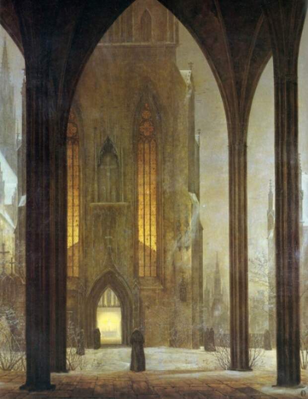 Эрнст Фердинанд Эме - «Собор зимой», 1821 год. 