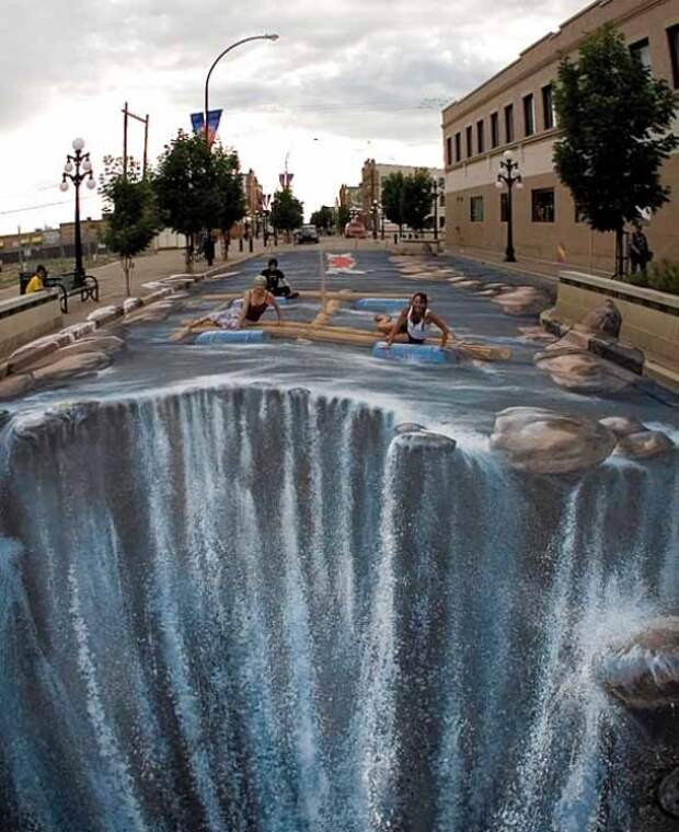 3d рисунки на асфальте асфальт, объем, рисунки