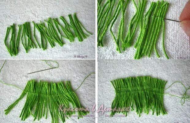 Одуванчики из ниток Одуванчики из ниток