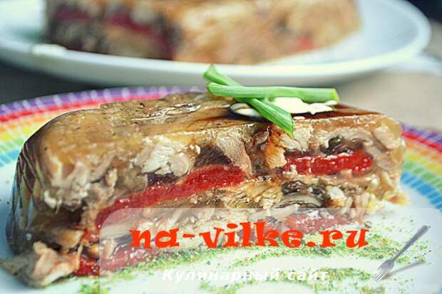 Заливное из кролика и перца