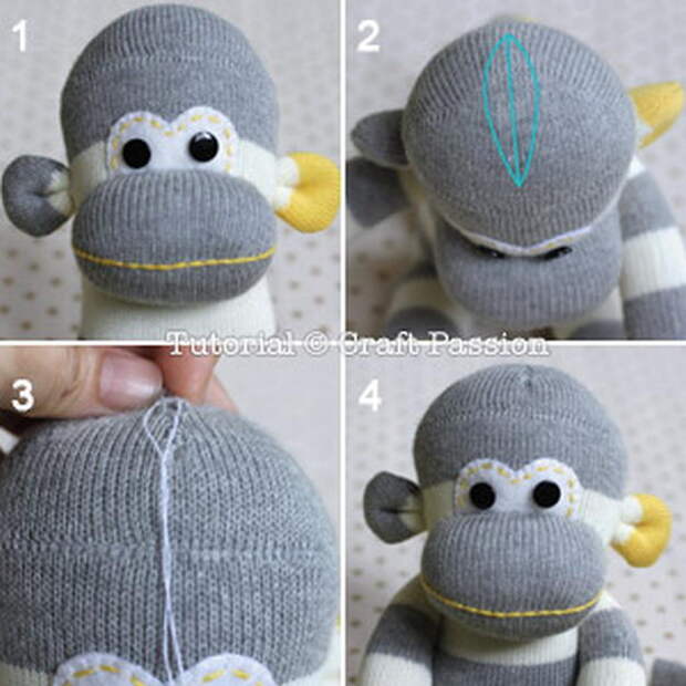 картинка игрушки из носков, делаем забавных обезьянок своими руками