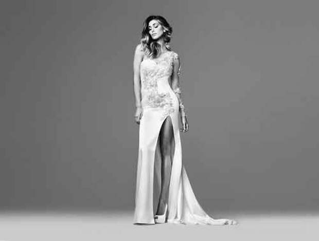 One Shoulder Wedding Dress With Split