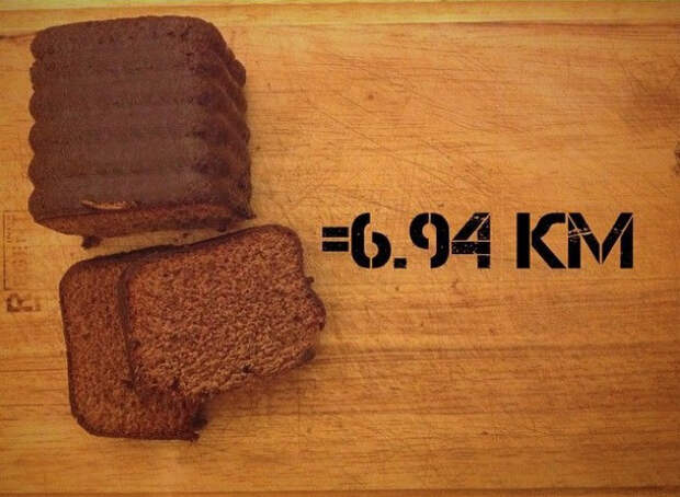 сколько км надо пробежать за съеденный продукт