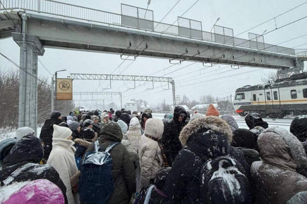 Поезд Рязань–Москва остановился в поле из-за неисправности — пассажиры шли по сугробам дважды