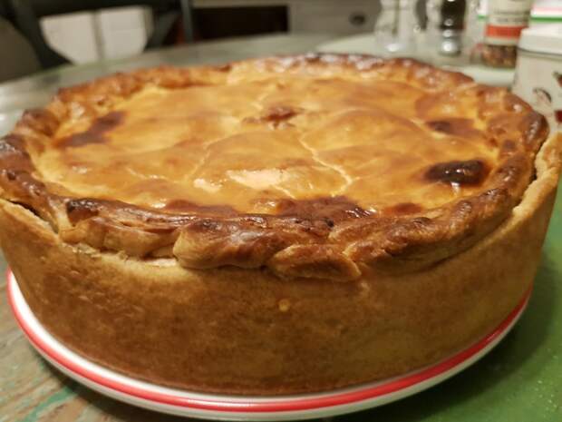 Закрытый пирог с индейкой и овощами Рецепт, Длиннопост, Еда, Пирог