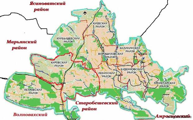 Карта пролетарского района донецка с улицами