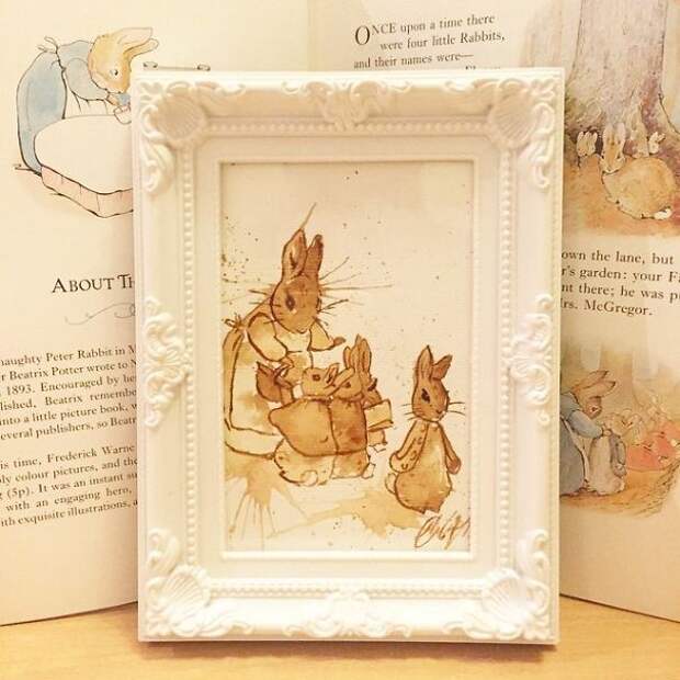 рисунки при помощи кофе