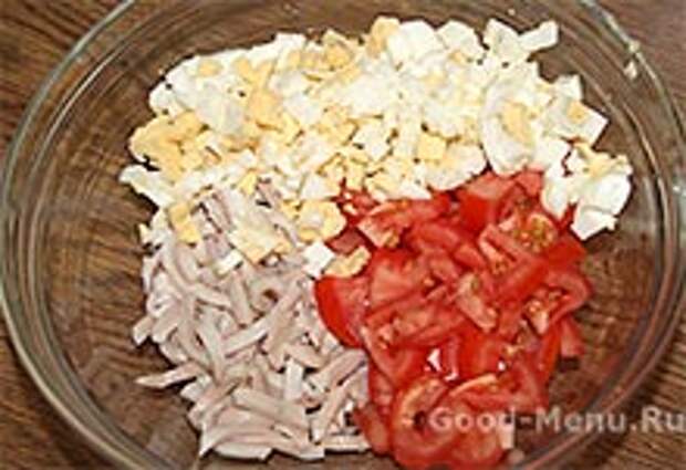 Салат с кальмарами помидорами и яйцом