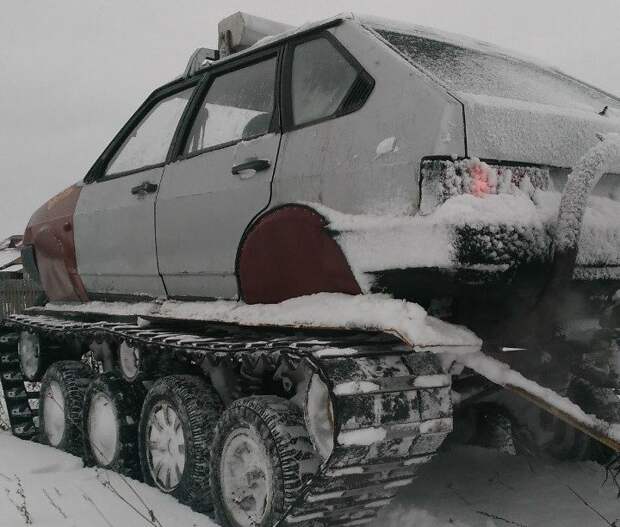Механик из Омска соорудил вездеход из старой "девятки" 2109, ваз, вездеход, самоделка