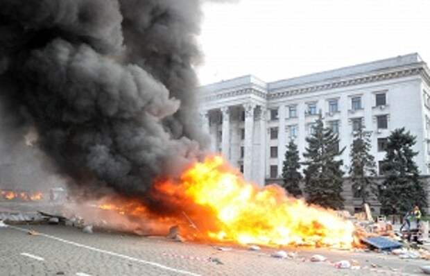 Пожар в Доме профсоюзов в Одессе