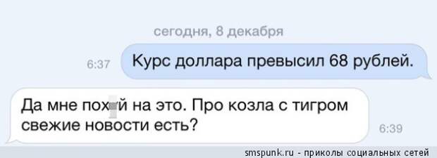 Курс доллара превысил 68 рублей
