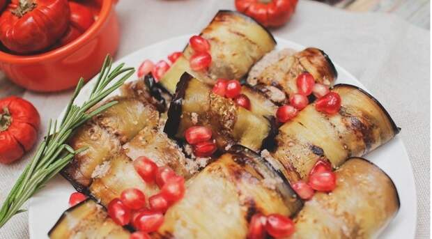 3. Жареные баклажаны в ореховом соусе баклажан, еда, рецепт