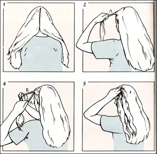 Как завязать волосы из двух прядей