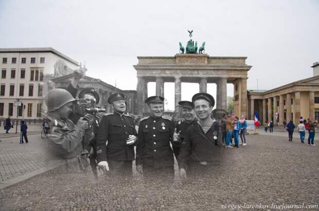 3. Берлин 1945-2014. Моряки у Бранденбургских ворот. Связь времен, берлин, история, фото