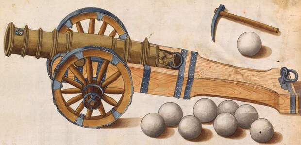 Пушка «Burgunderin» в арсеналах Максимилиана I около 1500–1510 гг. Возможно, именно такое орудие современники называли «курто», как и бронзовый ствол в Базельском музее - Век великих пушек | Военно-исторический портал Warspot.ru