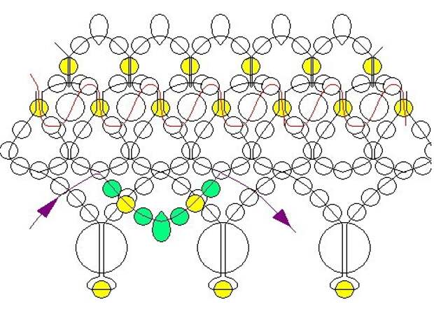 Схема свадебного колье из бисера Татьяна
