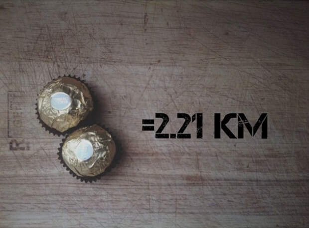 сколько км надо пробежать за съеденный продукт