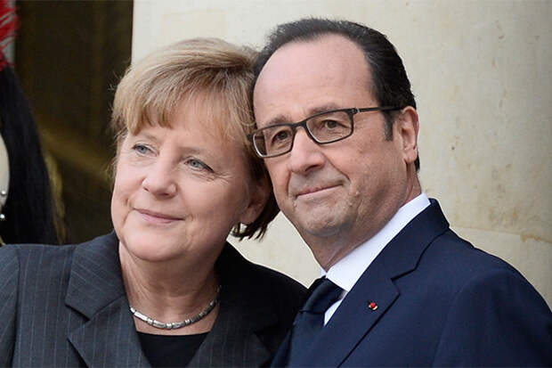 Ангела Меркель и Франсуа Олланд. Фото: GLOBAL LOOK press/Lionel Guericolas