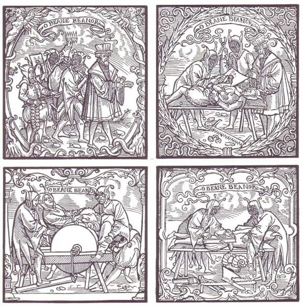 Ритуал инициации в студенты. Резьба по дереву, XVI в. | Фото: en.wikipedia.org.