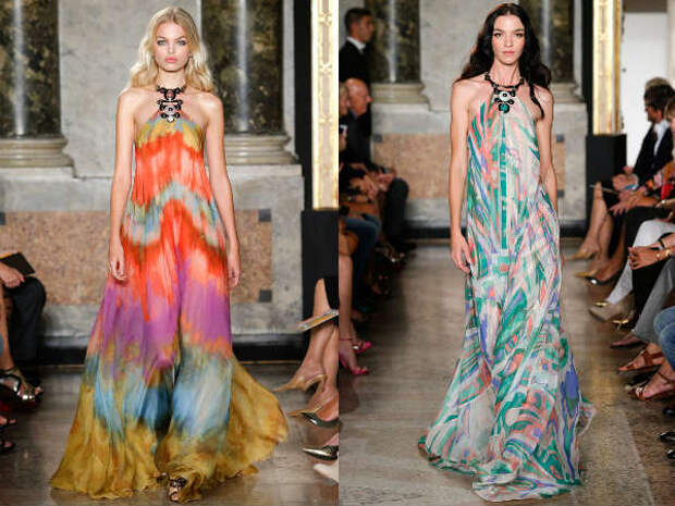 Сложные принты модных платьев весна-лето 2015