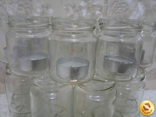 Подсвечник из банок 13