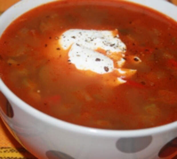 Острый мясной суп (второго дня)