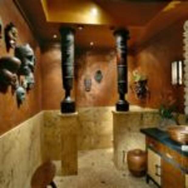 Дизайн туалета в африканском стиле