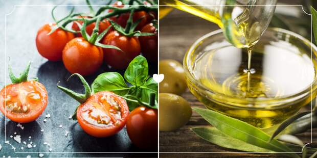 Томаты + оливковое масло еда, продукты, сочетание