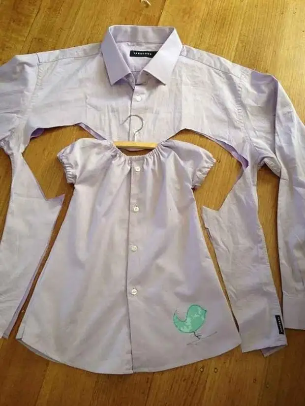 Платье для девочки из рубашки своими руками