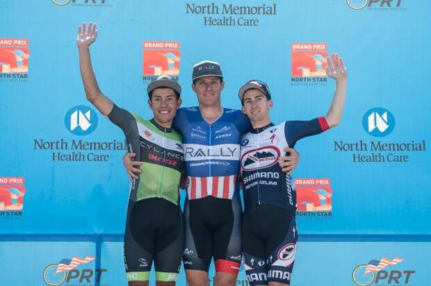 Stage 6 Men's top 3: 1st-Brad Huff (Rally Cycling), 2nd-Orlando Garibay (Cylance), 3rd-Steve Fisher (Canyon Bicycles) (фото: Matthew Moses/Moses Images)