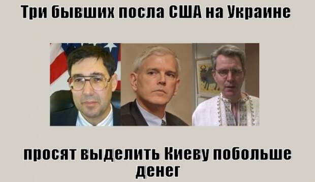 Три бывших посла США на Украине просят выделить Киеву побольше денег