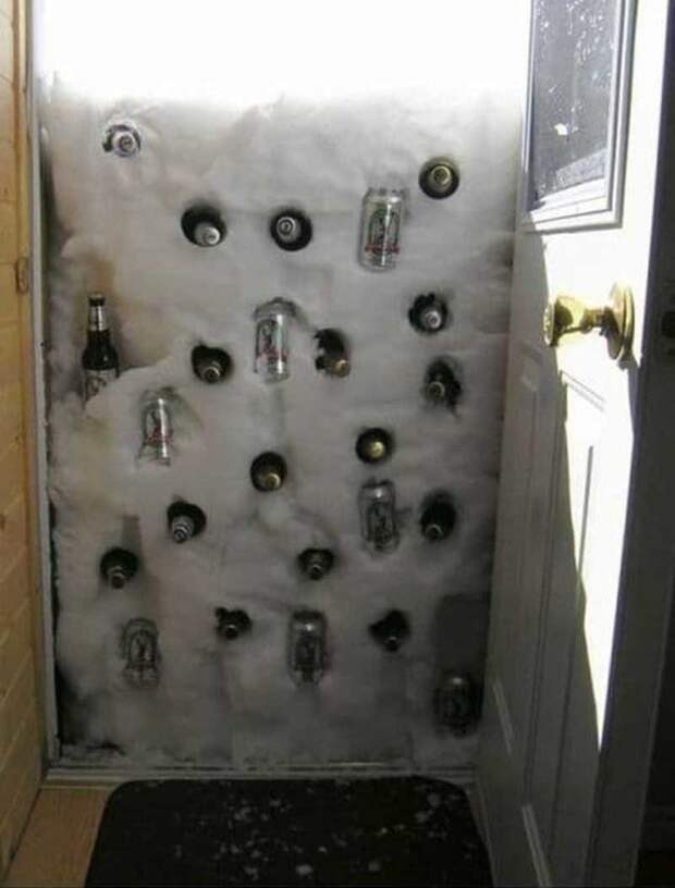 2. Вместо того, что расчищать снег, порадуйтесь еще одному холодильнику изобретения, упростить жизнь, фото, это же гениально