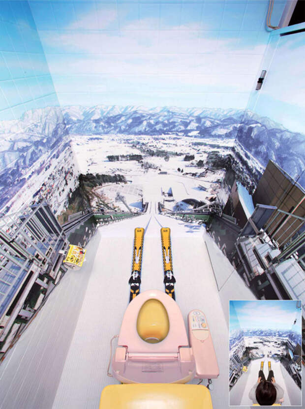 Туалет для лыжника, любителя горнолыжного спуска