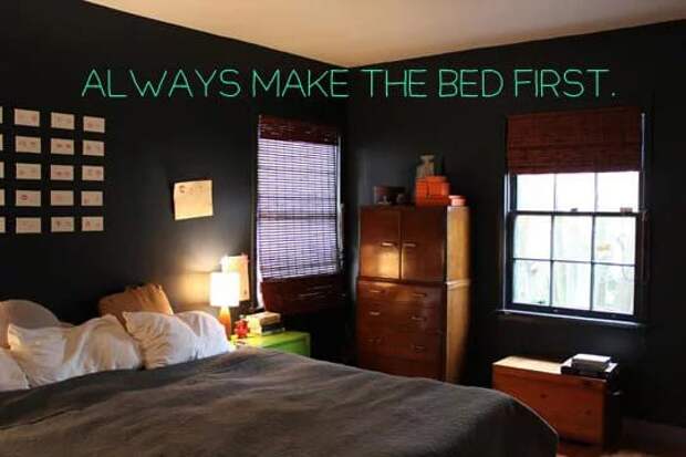 6. Во время уборки спальни, первым делом застелите кровать.