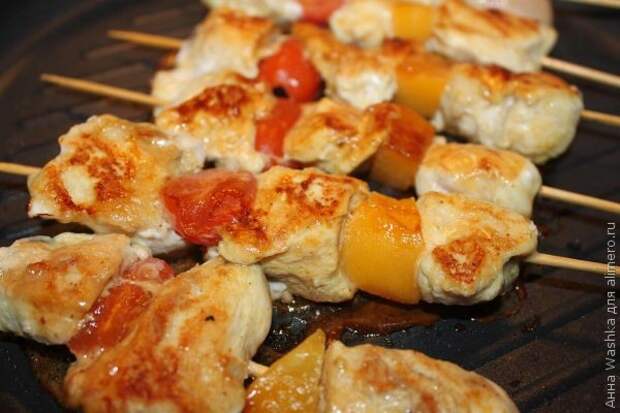Куриный шашлык с персиковым соусом - оригинальный рецепт с подробной фотоинструкцией