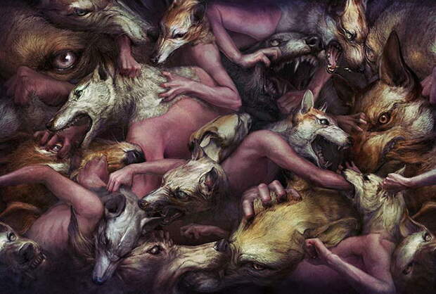 Странные картины Ryohei Hase