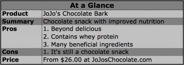 chocolate bark, jojo's chocolate, reviews, dessert, sweets, snacks